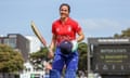 Maia Bouchier walks off during the women's T20 international match between New Zealand and England at the Basin Reserve in Wellington on 27 March 2024