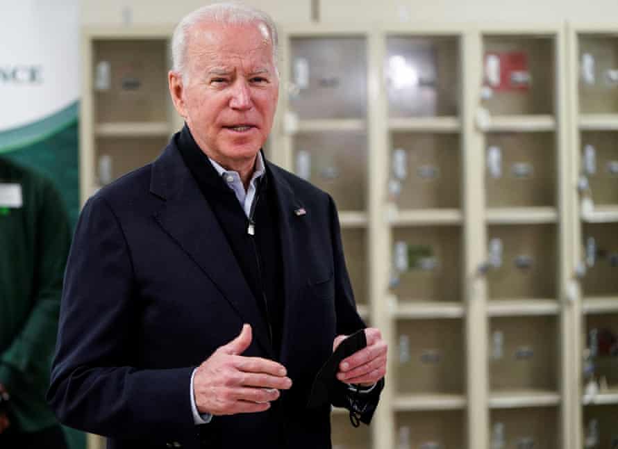 President Joe Biden speaks about rescuing hostages taken at a Texas synagogue, before packing food at a hunger relief organization in Philadelphia, Pennsylvania, on Sunday.