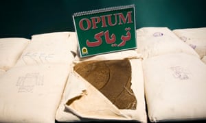 Confiscated opium is seen on display