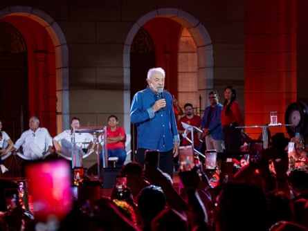 Lula at a campaign rally in Belem, Brazil.