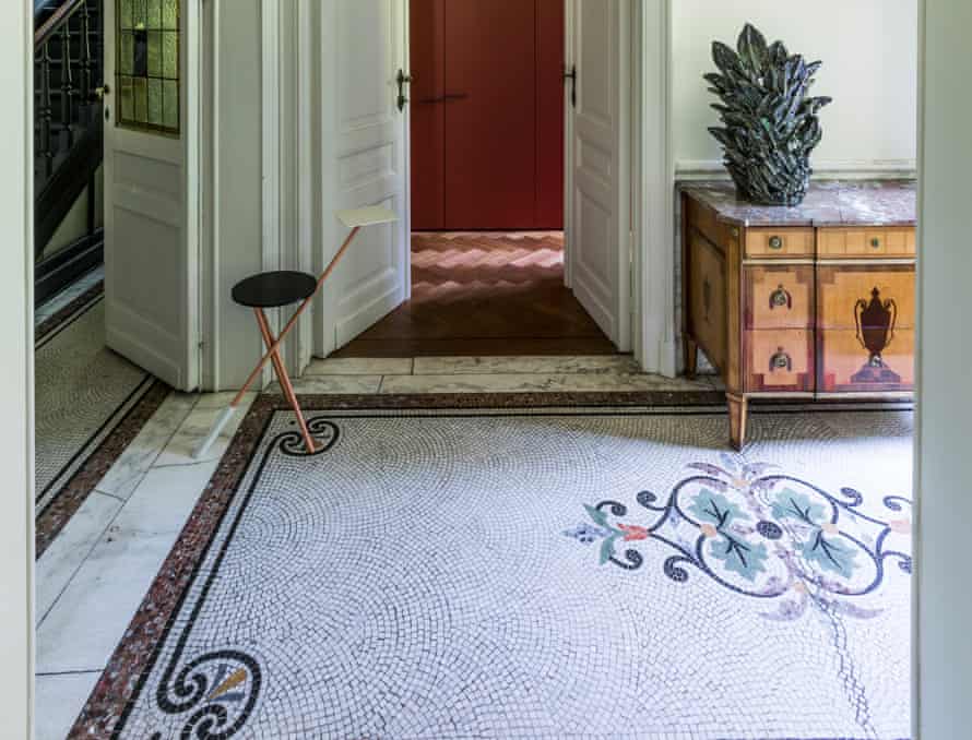 The stunning mosaic in the hallway, which has been painstakingly renovated.