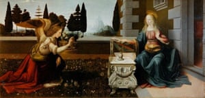 Annunciation, c. 1472 by Leonardo da Vinci.