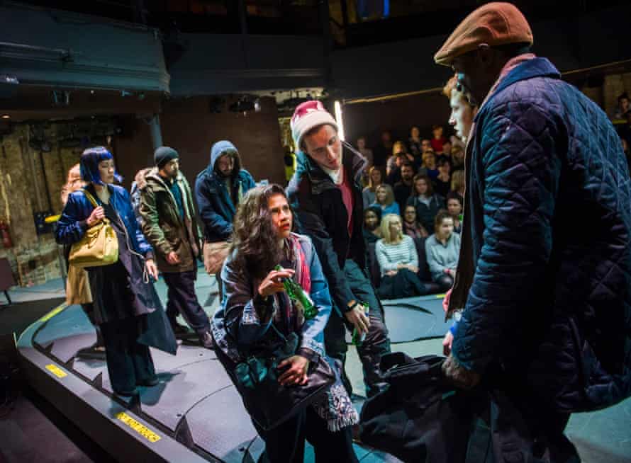 Zainab Hasan, centre, in Boy at the Almeida in 2016.