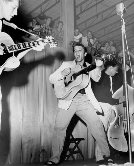 Elvis performing in Tampa, Florida, in 1955.