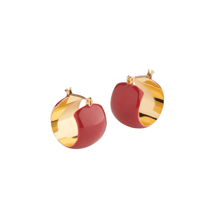 Red Enamel Wide Hoop earrings