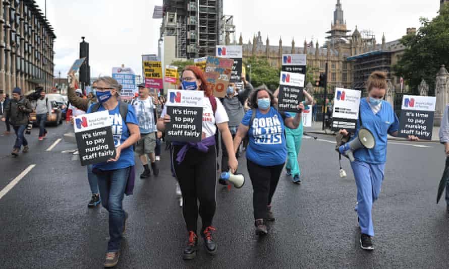 NHS workers demanding an adequate pay increase in July. 