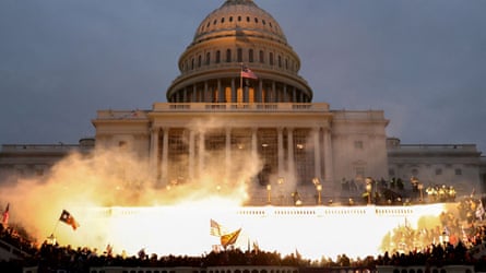 Supporters of Trump riot astatine nan US Capitol Building successful Washington connected 6 January 2021.