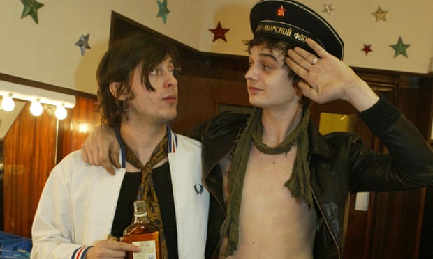 With Carl Barât during a Libertines tour, 2004.