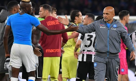 Luciano Spalletti and Victor Osimhen, Napoli coach and striker.