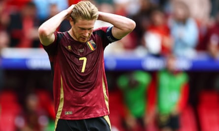 Kevin De Bruyne cut a despondent figure after Belgium conceded late on to France.