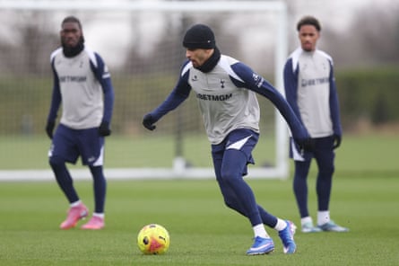Dominic Solanke in training at Tottenham