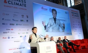 ‘Climate change action is by now unstoppable. It is global,’ Christiana Figueres tells business leaders at a summit in London.