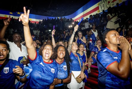 Cape Verde supporters in Rotterdam in the Netherlands