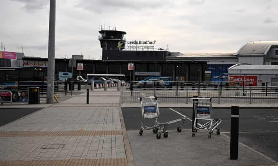 A near-deserted Leeds Bradford airport during the first lockdown