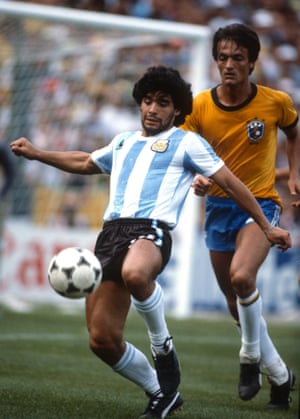 Diego Maradona in action in 1982