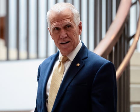 Thom Tillis arrives to attend a briefing on Capitol Hill for senators on the situation in Venezuela, 7 January 2026.