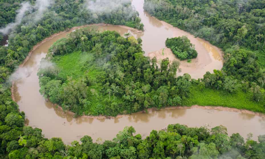 Tiputini River and rainforest in Yasuni national park in Ecuador’s Amazon forest.