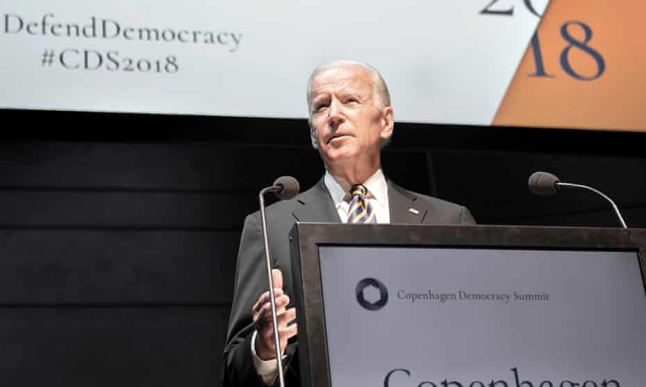 Joe Biden speaking a conference in Copenhagen
