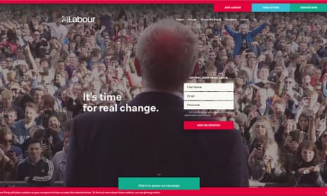 Screengrab of the Labour party website