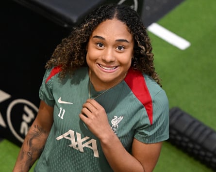 Olivia Smith smiling at the camera during a training session in Liverpool, 7 March 2025