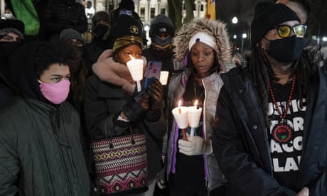 A rally calling for justice for Jacob Blake, 4 January 2021, in Kenosha.
