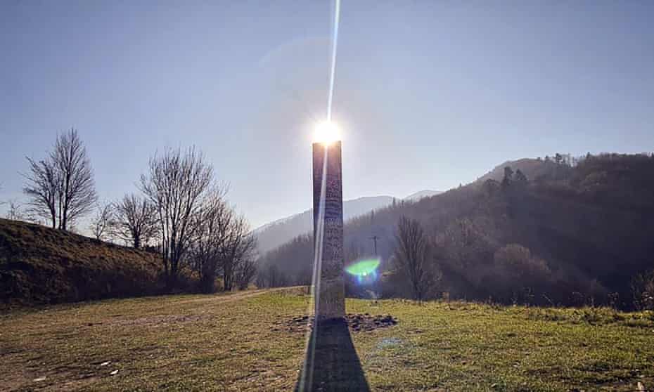 Time to stop standing for it? A monolith on a hill outside Piatra Neamt, northern Romania. 