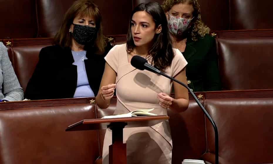 Democratic congresswoman Alexandria Ocasio-Cortez blasted Republican house minority leader Kevin McCarthy for failing to condemn Gosar’s tweet.