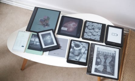 9 of the best e-readers on a white table