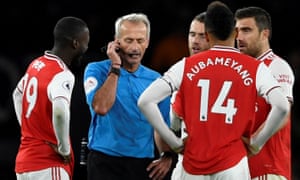 Arsenal had a winning goal against Crystal Palace disallowed seven minutes from time on Sunday after a lengthy VAR review with no explanation offered to fans in the stadium.