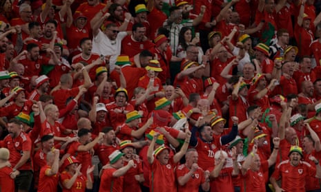 Wales fans celebrate Gareth Bale’s equaliser against the USA