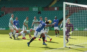 A tale of two headers as Alfredo Morelos equalises for Rangers.