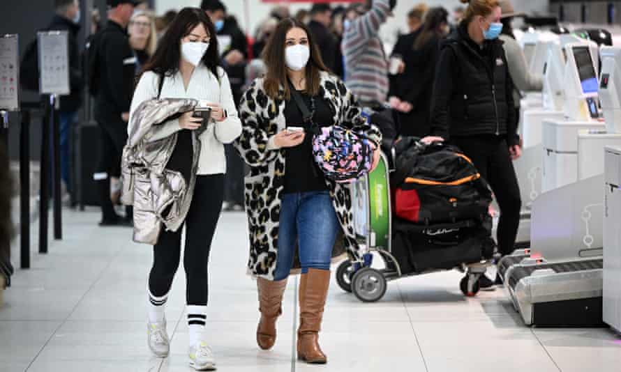 Passengers at Melbourne airport.