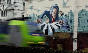 A mural of Ludwig van Beethoven in Bonn.