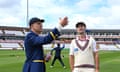 Durham captain Scott Borthwick tosses the coin watched by Somerset counterpart Lewis Gregory at Chester-le-Street.