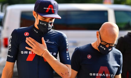 Pavel Sivakov and Ineos team principal Dave Brailsford.