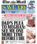 Front page of the Mail on Sunday from 7 December 2025.