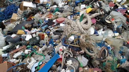 Rubbish strewn on Chilli Beach in Queensland