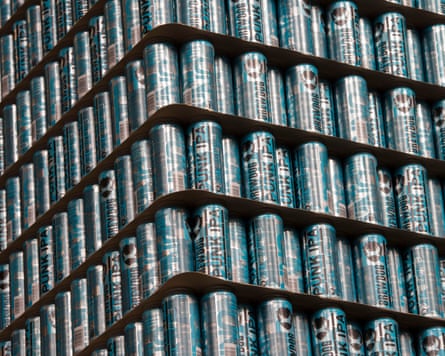A tall stack of Punk IPA 500ml cans
