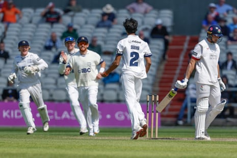 Naavya Sharma celebrates a wicket
