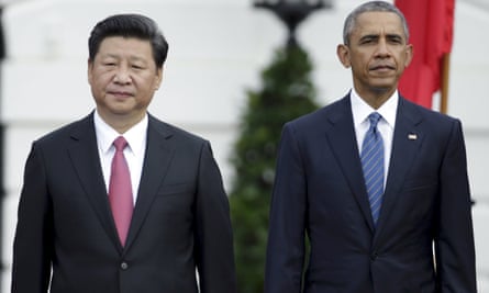 Xi Jinping with Barack Obama at the White House in September 2015.