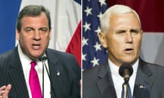 (COMBO) This combination of file pictures created on July 14, 2016 shows (L-R) former Republican presidential candidate Newt Gingrich on February 22, 2012, in Mesa, Arizona; former Republican presidential candidate Chris Christie on February 26, 2016, in Fort Worth, Texas; and Indiana Governor Mike Pence on July 12, 2016, in Westfield, Indiana. 

Gingrich, Christie and Pence are reportedly the front runners for the post of running mate of US Republican Presidential candidate Donald Trump. The New York developer is to announce his pick on July 15, 2016, in New York, three days before the Republican nominating convention kicks off in Cleveland, Ohio.

 / AFP PHOTODON EMMERT,LAURA BUCKMAN,TASOS KATOPODIS/AFP/Getty Images