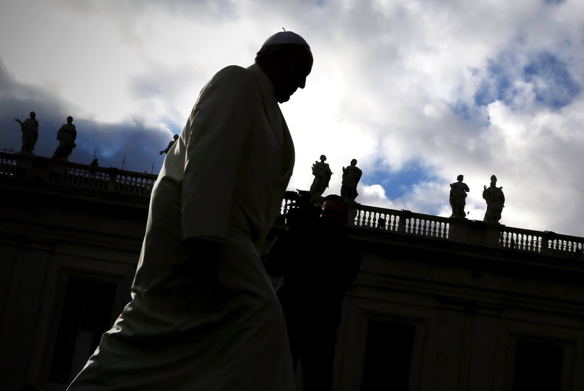 Pope Francis arrives in St. Peter’s square for his weekly audience