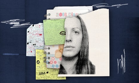 Lucy Letby on top of post it notes and diary