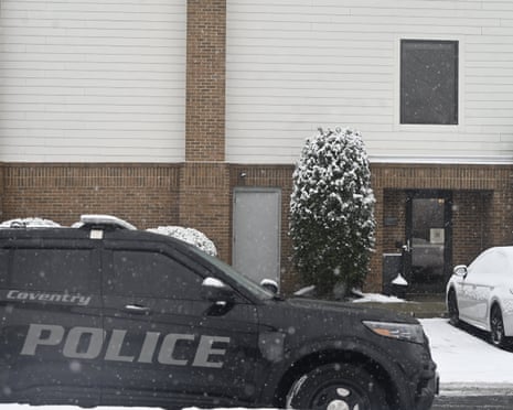 Coventry Police car seen at the site of the Hampton Inn hotel.