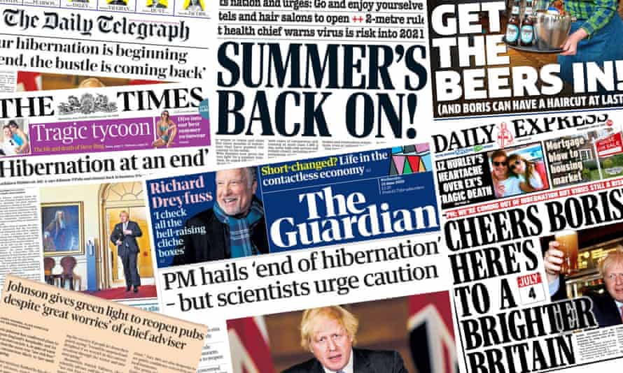 End Of Hibernation What The Papers Say About England S Lockdown Easing Newspapers The Guardian End Of Hibernation What The Papers Say About England S Lockdown Easing Newspapers The Guardian