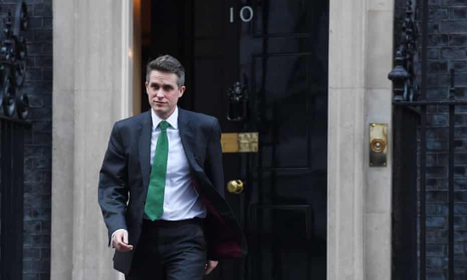 Gavin Williamson leaving 10 Downing Street in February 2020.