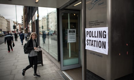 A woman enters a polling station in Borough, London, on 8 June to vote in the UK general election, which saw a significant swing to Labour in cities.