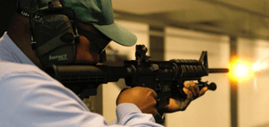 A National African American Gun Association member at target practice. 