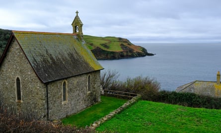 Returning to Hope Cove, past St Clements Church.