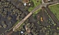 Aerial view of flood waters in the town of Condobolin, NSW, Australia